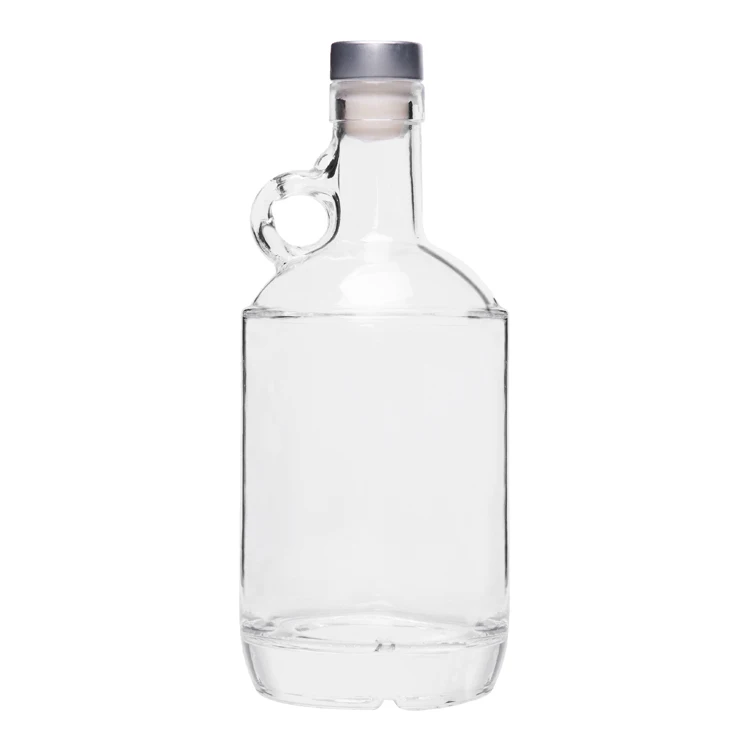 Hot Sale Moonshine Beer Glower Bottle 750ml Vodka Glass Jug with T- Cork
