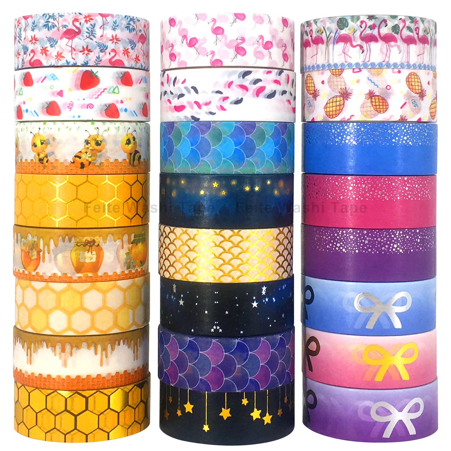 Custom make kawaii japanese printed paper decorative washi tape set washi