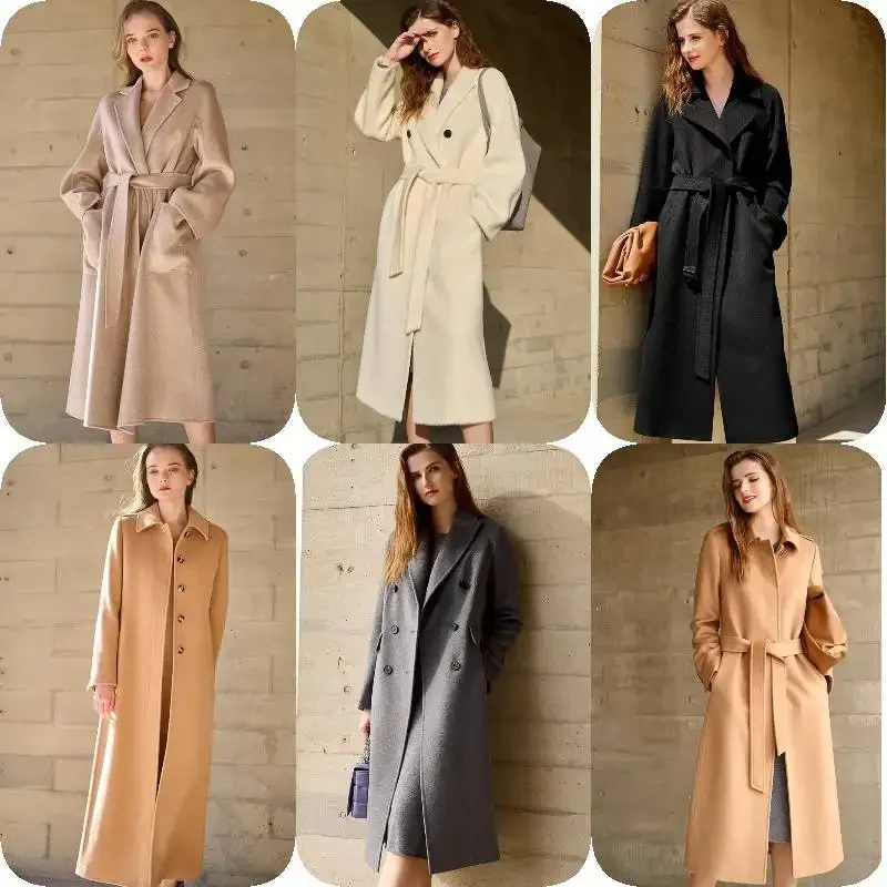 Wholesale Fashion Boutique Clothing Custom Ladies Office Trench Coat Wool Elegant Coat Women Long Winter Clothing