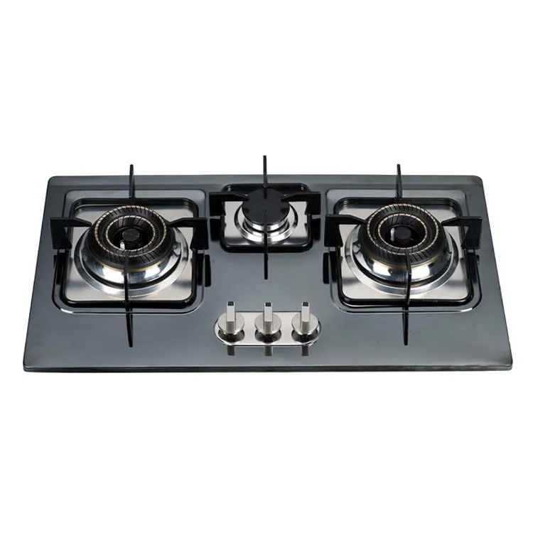 Factory Sale 3 Burner Dining Table Gas LPG Stainless Steel Gas Stove Cookware