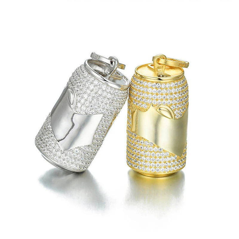Custom Hiphop Cans First Aid Pill Capsule Fahion Jewelry S925 Lean Cup Sprite Can Drank Bottle VVS Moissanite Pendant For Gifts