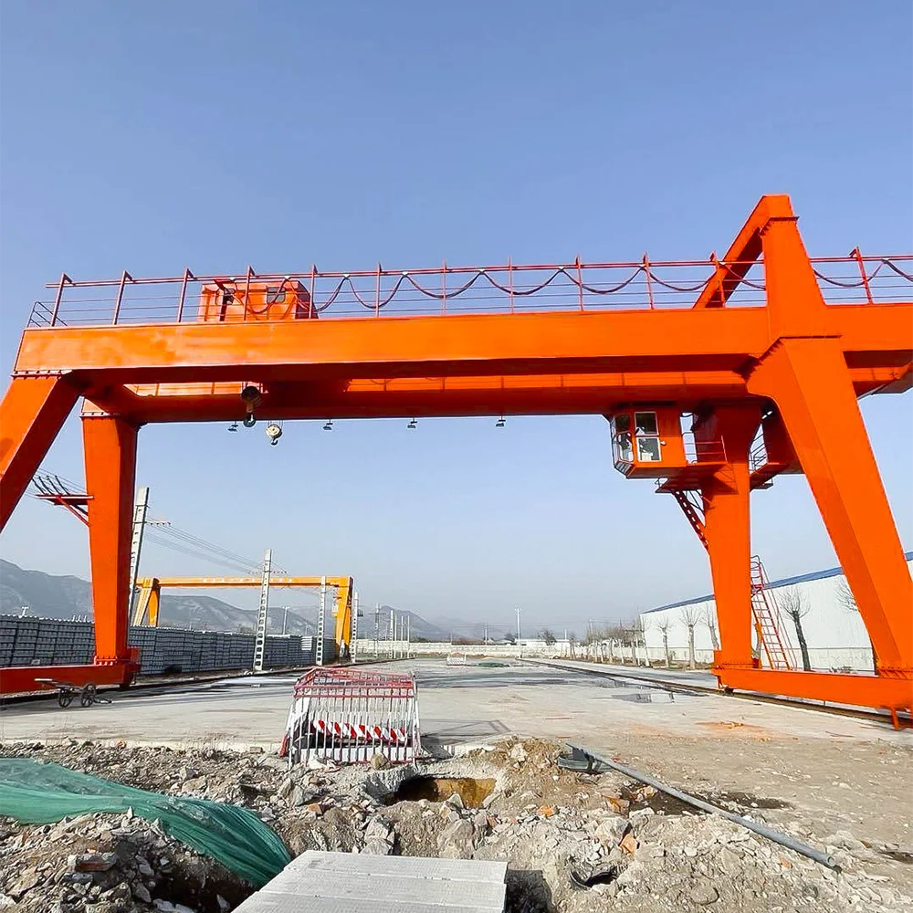 Remote control 20 ton electric double beam gantry crane for sale