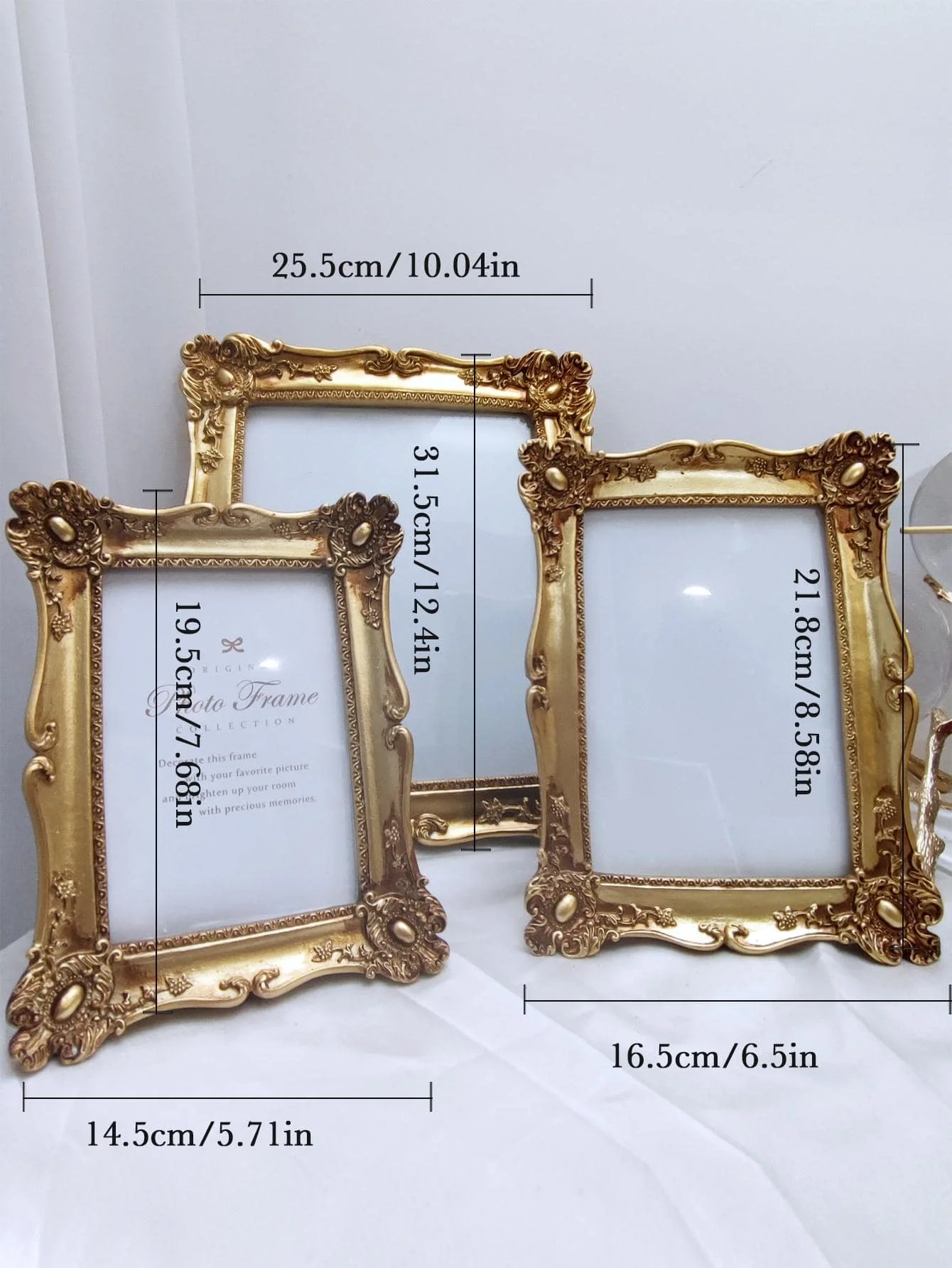 Vintage photo frame 4*6 5*7 8*10in resin picture frame with baroque style retro gold carve patterns  home decor wholesale