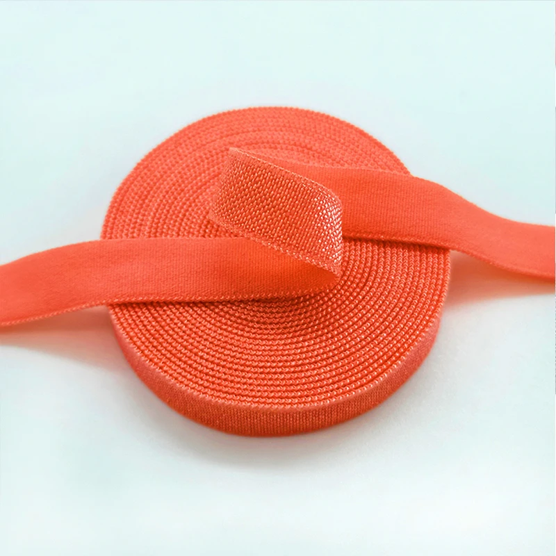 Shantou Factory Shiny Plain Elastic Good Quality Woven Nylon Bias Binding Tape Women Lingerie Waistband Not Folding Strap OEM