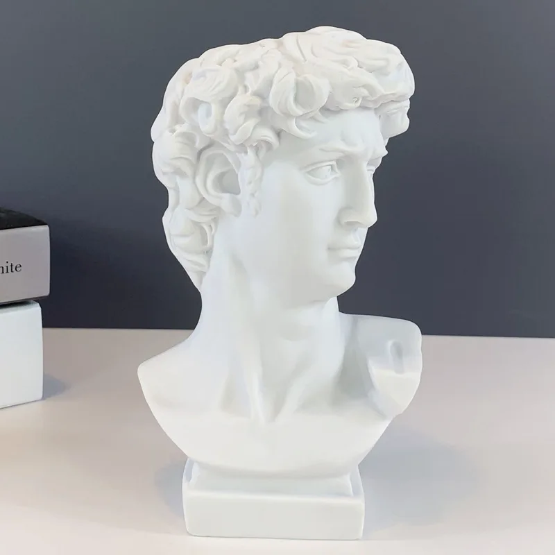 Customized indoor abstract greek figure head statue, home decor resin art sculpture creative flowers pots pen holder crafts