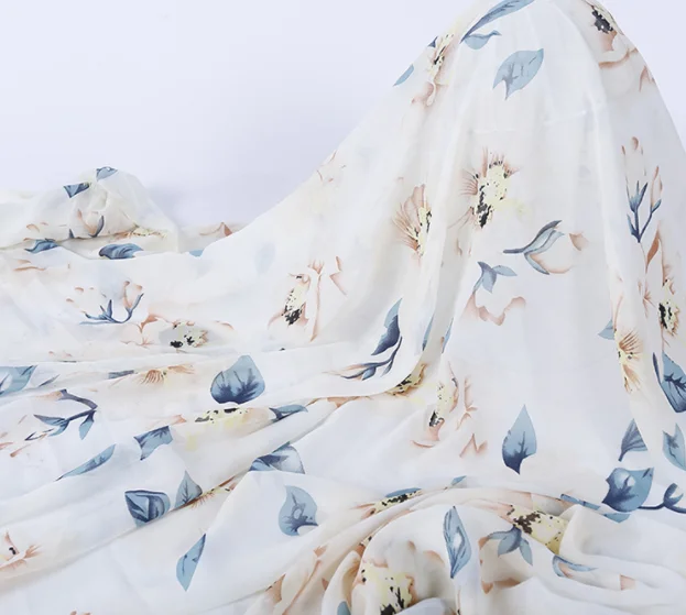 In-stock Items Print Stock Fabric Fashion Woven Organic Plain Chiffon Fabric 100% Polyester 150cm for Dress tela de gasa