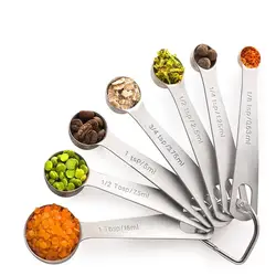Кухонная ложка из нержавеющей стали для кофе и сахара, мерные ложки, чайные чашки