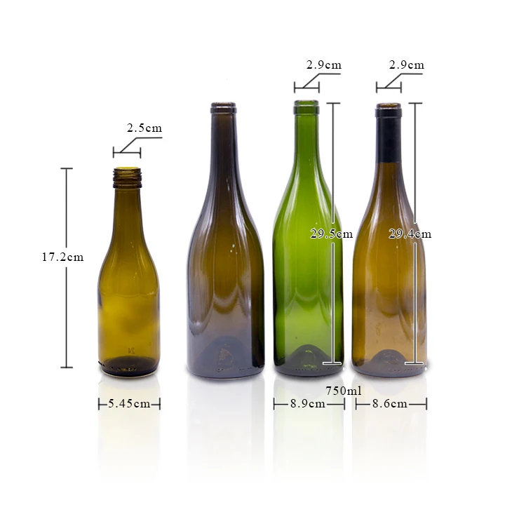 200ml 350ml 500ml 750ml Clear Weight Empty Long Neck Screw Cap Wine Burgundy Glass Bottle Prices
