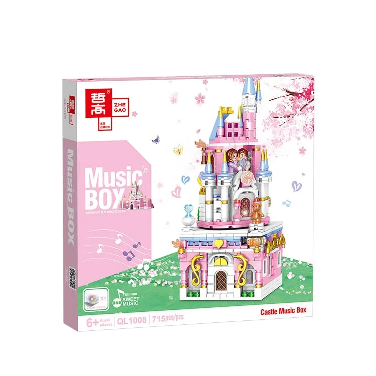 Hot Moc Brick House Castle Building Toy Music Box Castle Build Block with Sound and Light