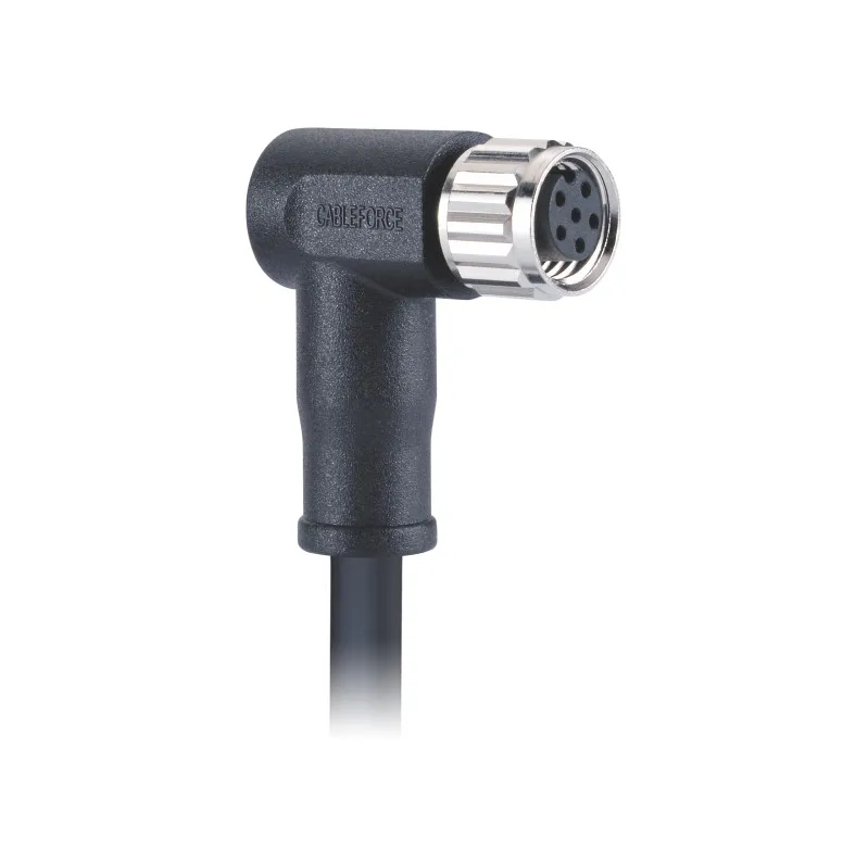Cableforce производство M8 коннектор прямоугольный женский код 6pin литой 1 м экранированный ПВХ кабель металлический винт свободный