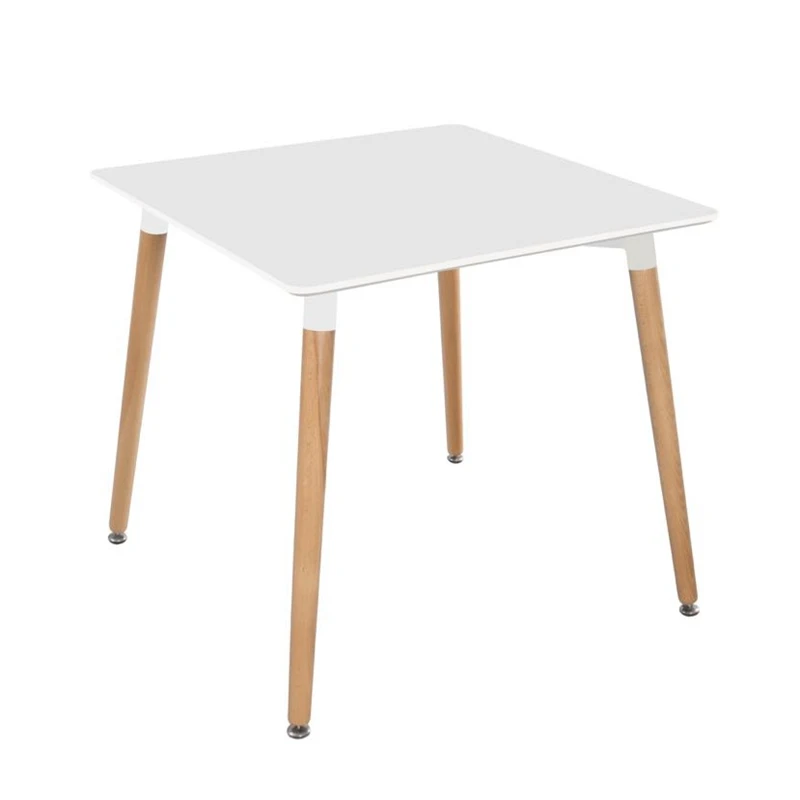 white black MDF top beech leg hotel cafe restaurant Small Apartment square Dining Table