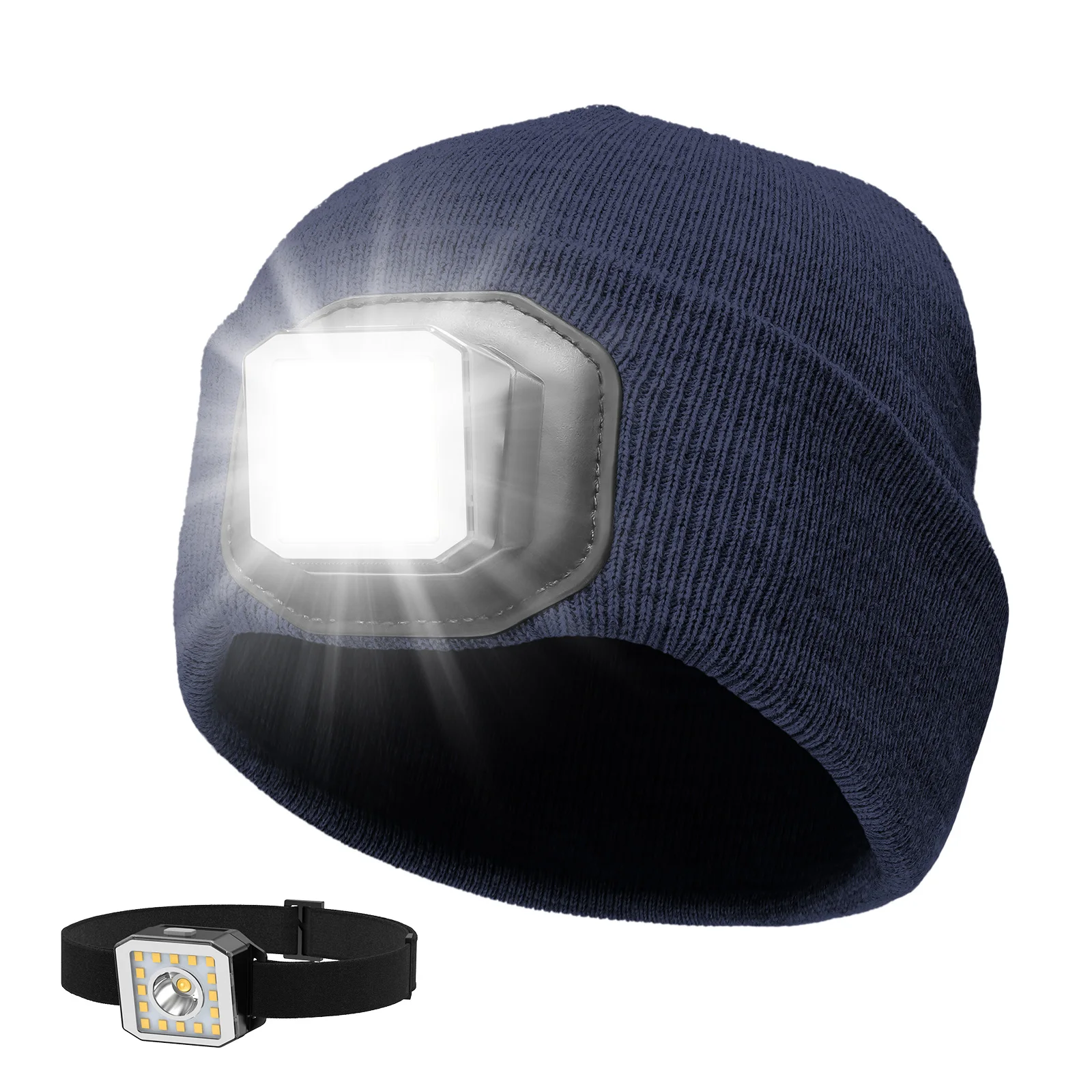 Portable Custom Wholesale USB Rechargeable Zoomable Headlamp with Warm Mode LED Flashlight for Outdoor Use