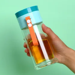 Double Wall Eco-friendly Borosilicate Glass Tea Filter Tumbler Borosilicate Glass Drinking Water Bottle