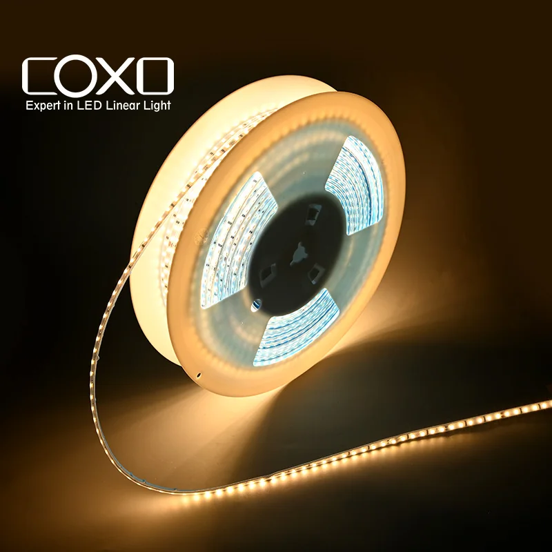 COXO 220v led strip High voltage direct connection 3000k 4000k 6500k ip44 High voltage led strip light 220v