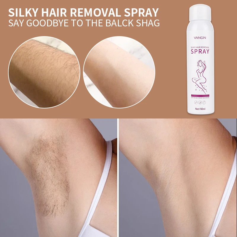 VANGIN 150ml Organic Ingredients Permanent Hair Inhibitor Body Depilatory Cream Hair Removal Spray For Men And Women