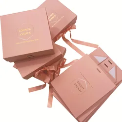 Custom Logo Luxury Magnet Folding Paper Flat Pack Packaging Box Magnetic Gift Box with Ribbon