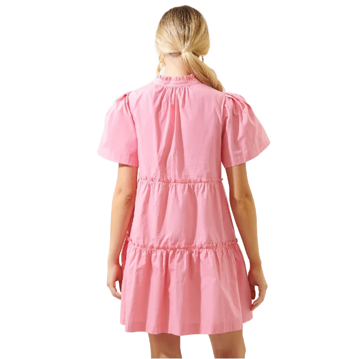 Lovedagear Custom Logo Pink Colorful Glitter Sequin Patch Dress For Women