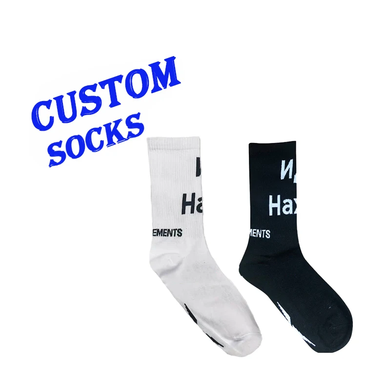 2023 Fashion Custom Cotton Black Men Sport Socks Designer White Socks Famous Brands