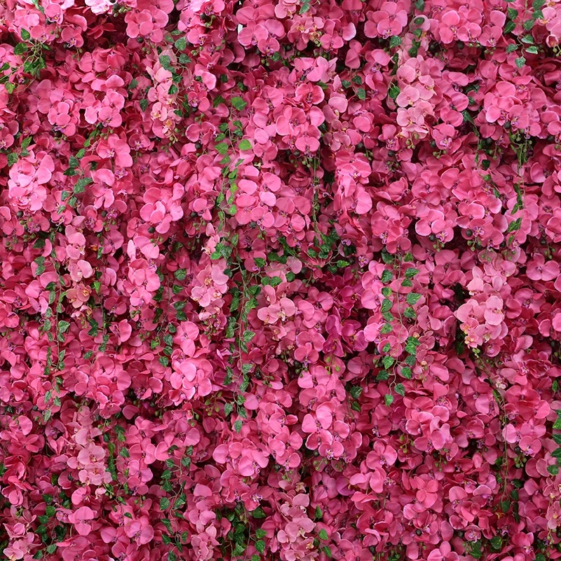LFB2092 Custom Silk 3D Artificial Flower Wall Panels Pink Orchid Flower Wall Backdrop For Wedding Decoration