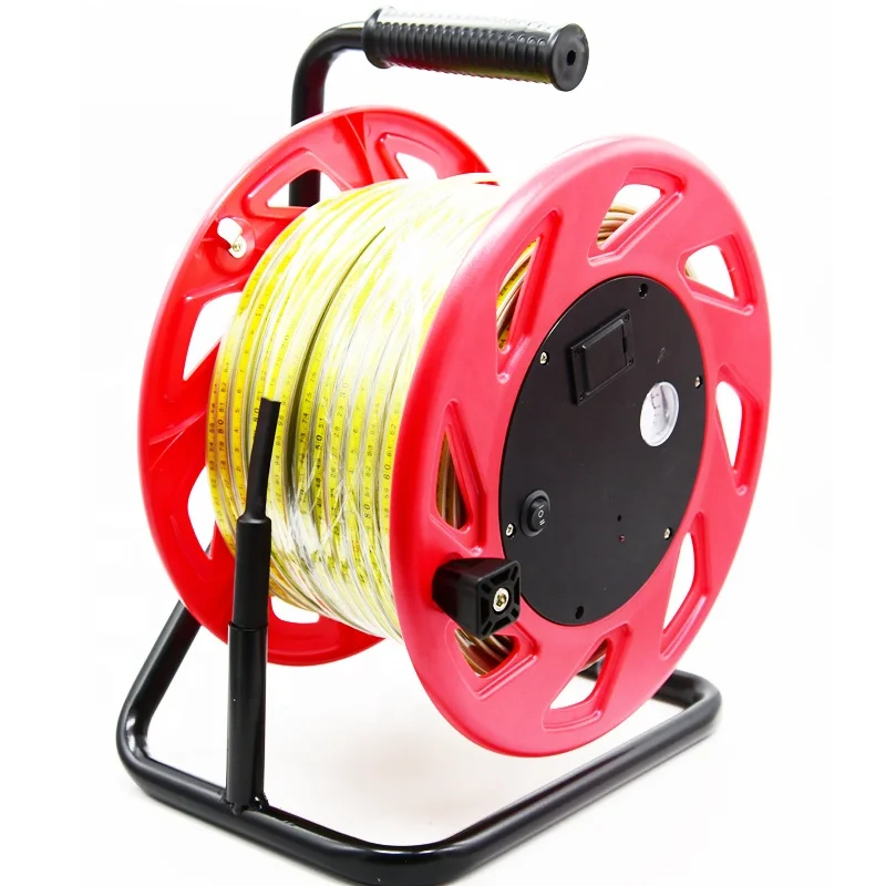 Tank level gauge tester water detection unit and tape measure 30-500m water well water level gauge steel ruler cable