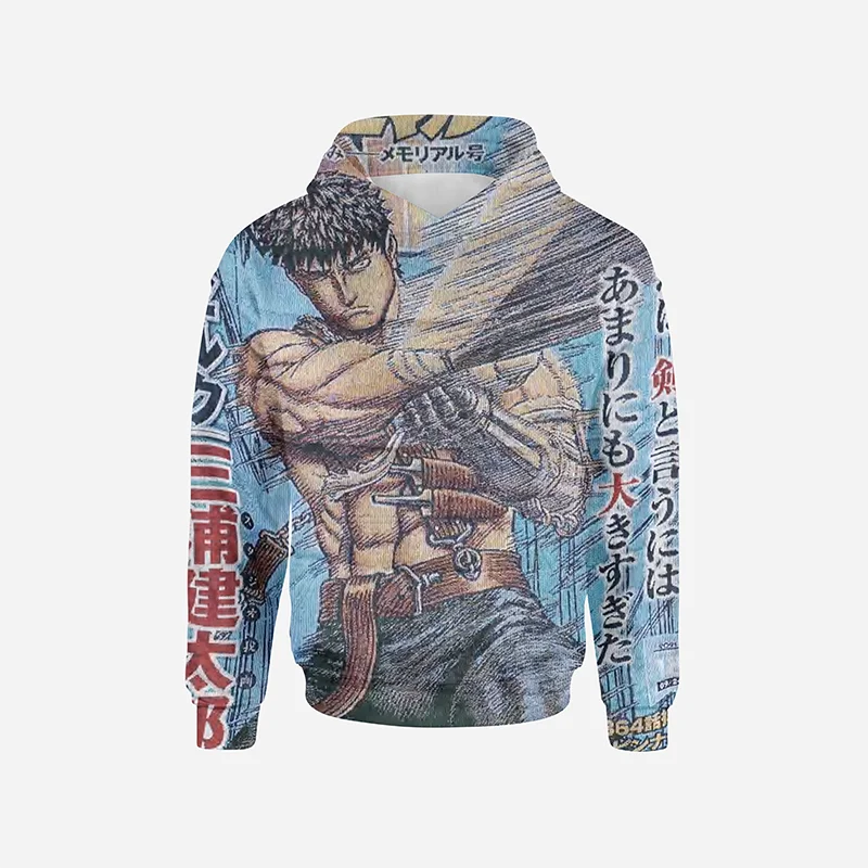 Streetwear Tapestry Hoodies Anime Design Clothing Manufacturer Men Hip Quality Jacquard Blanket Oversized Hoodie