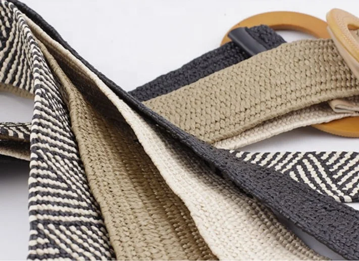 Fashion REACH PP Straw Handmade Resin Round braided Belt