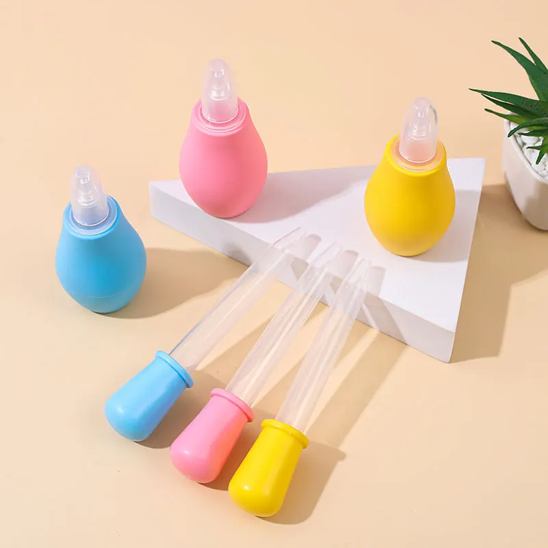 BPA free kids hygiene set manual baby nasal aspirator medicine drop baby care kit