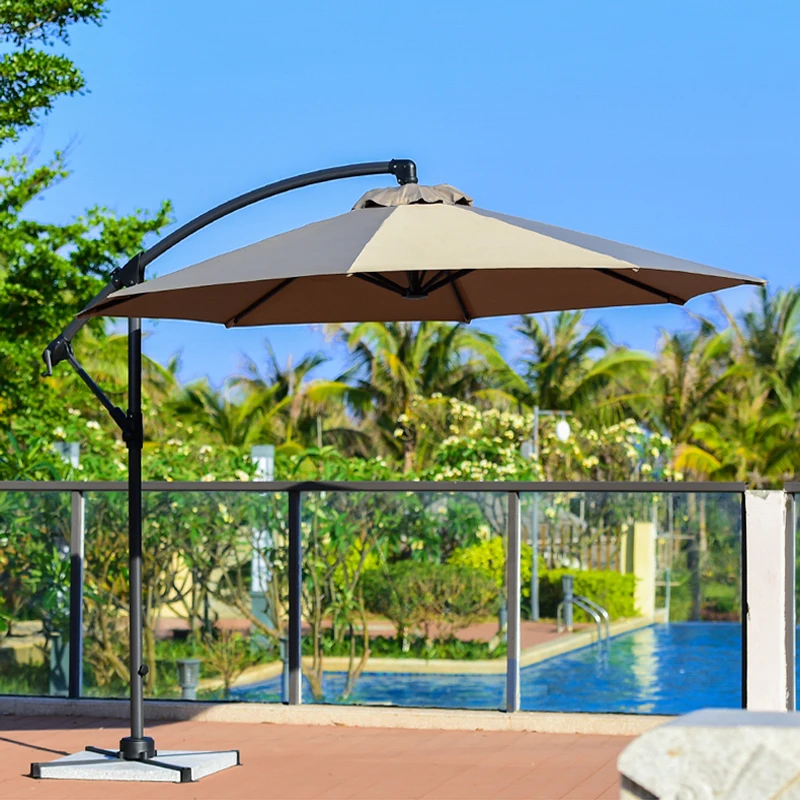 banana umbrella outdoor hanging waterproof cantilever garden beach patio sun canvas parasol iron restaurant umbrella
