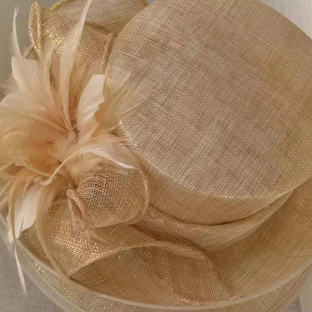 Sinamay buntal crochet hat nature straw hand weaved hat sun blocked beach hat