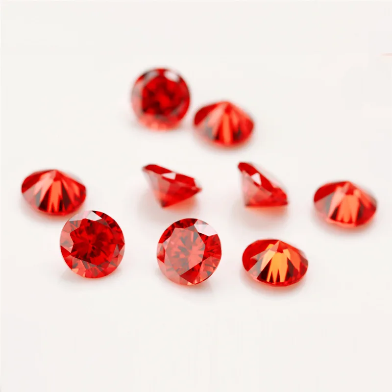 Wuzhou Gemstone Round Colored Zircon Artificial Gemstone Cubic Zirconia Jewelry Inlay Loose Stone