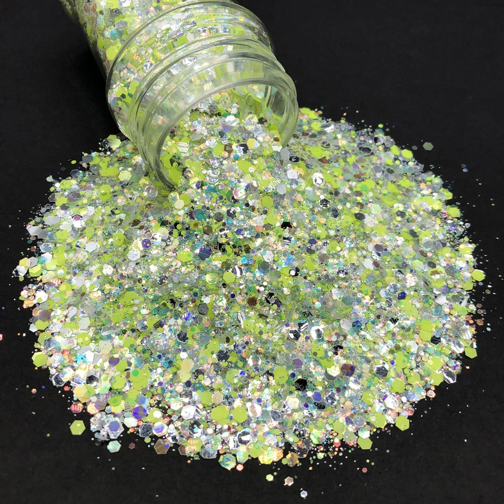 Wholesale Polyester Chunky Mix Glitter Bulk 2 OZ Glitter Sequin for Epoxy Resin Crafts