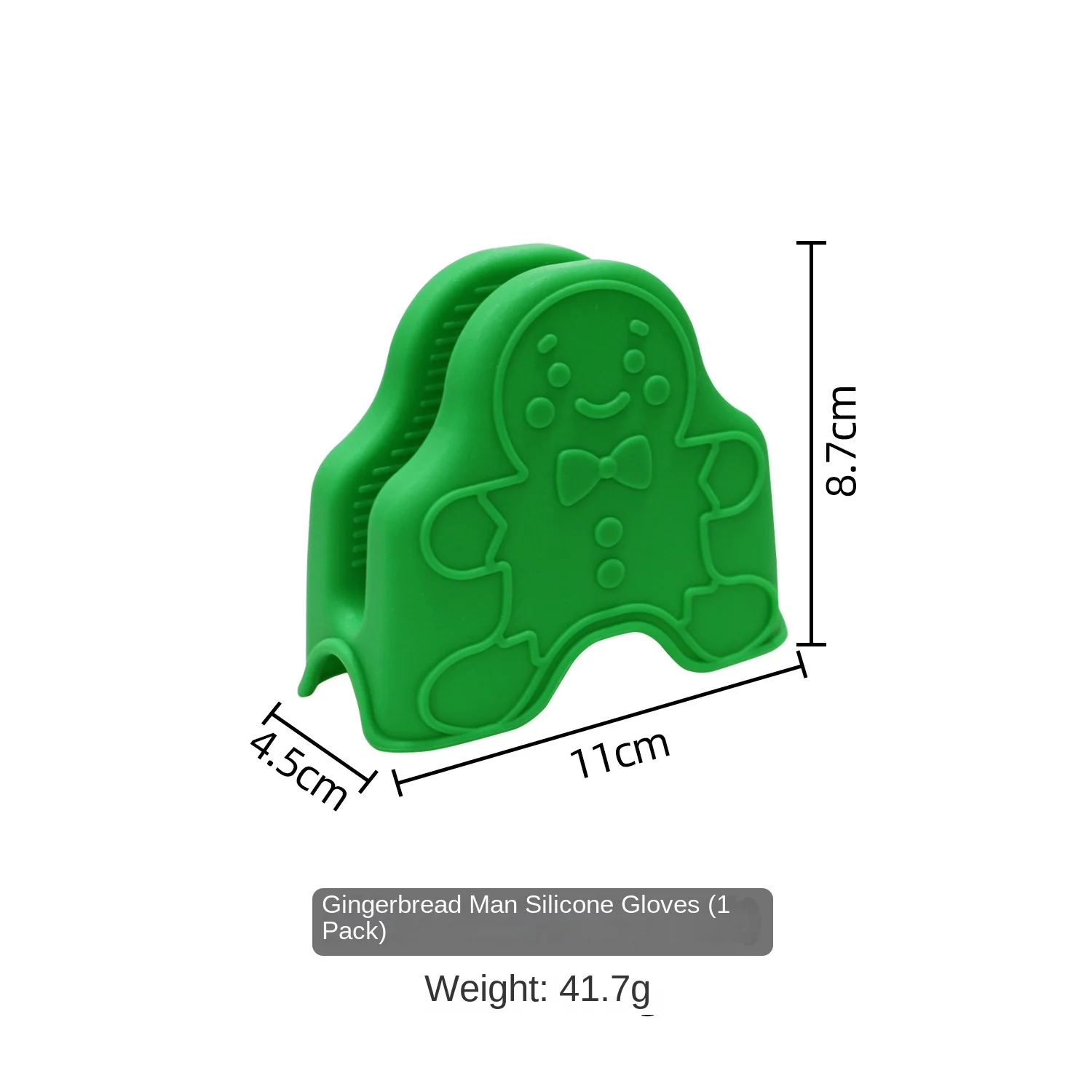 2024 New Christmas Baking Gloves Household Creative Dotted Oven Gloves Heat Insulated Silicone Hand Clip Microwave Oven