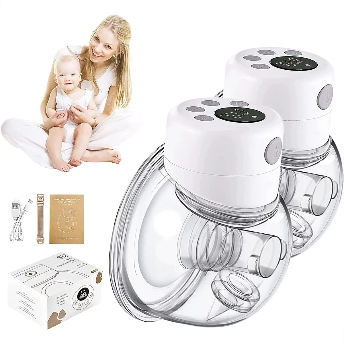 XIMYRA S12 Wireless Breastfeeding Milk Extractors Double Portable Wearable BreastPump Hands Free Electric Breast Pump