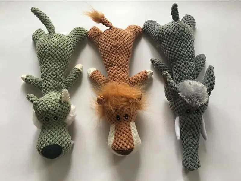 Small Animal Shapes Squeaky Plush Stuffed Durable Pet Toys For Dog
