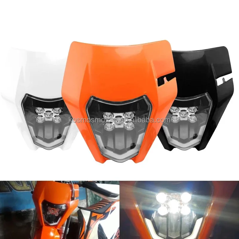Universal 12V Motocross head lamp dirt bike 5 LED head light 5A motorbike headlight motorcycle head light for KTM 2017-2024
