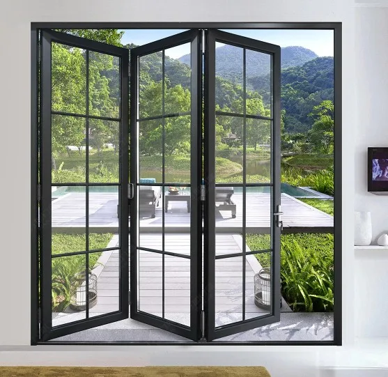 
aluminum interior glass sliding bifold door 