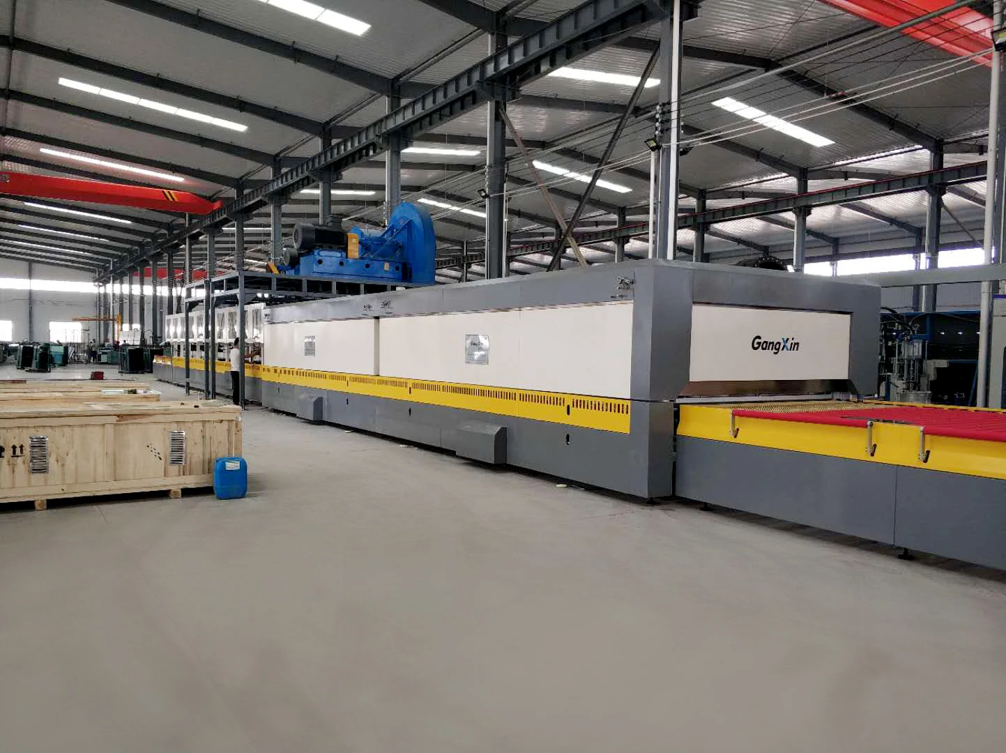 GX-QDLSSP Series Double Chambers Tempering Furnace Forced Convection Flat Glass Gangxin Glass Clear Glass 24-32 Loads/h for 4mm