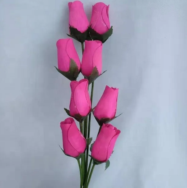Factory supplied artificial flowers small bud wooden roses for sale