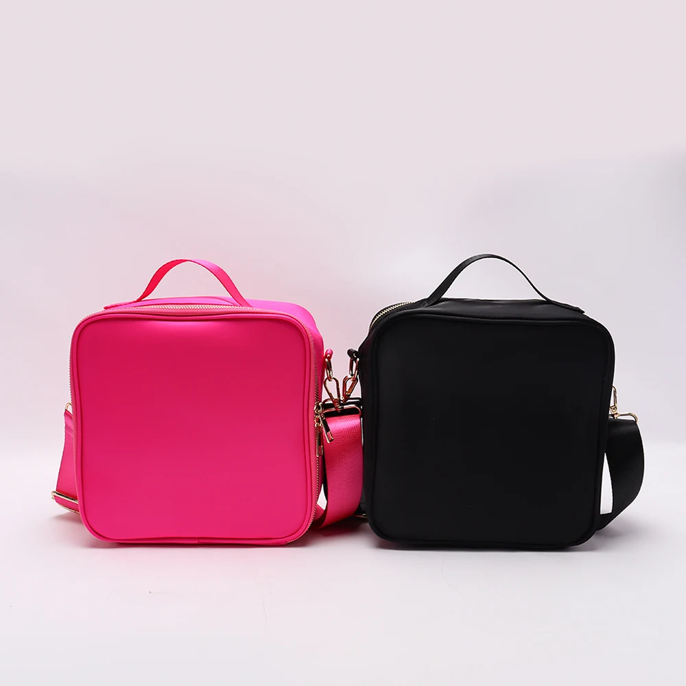 Keymay Stock No MOQ Insulated Portable Nylon Picnic Bag Mini Thermal Meal With Handle for Work School Pockets Lunch