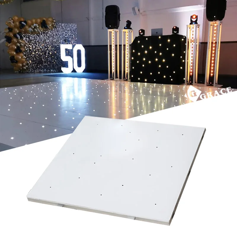 Igracelite 4*4ft White LED Dance Floor High Gloss White Dance Floor For Wedding Party