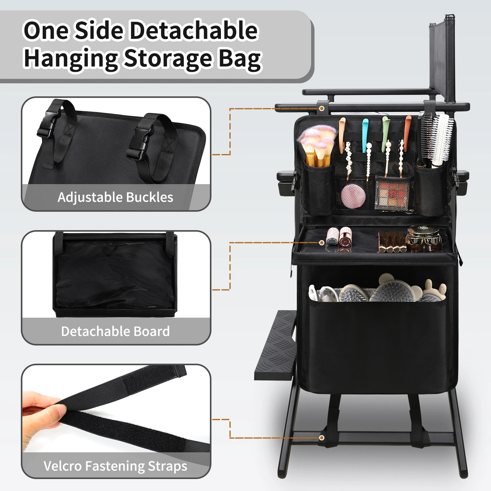 Relavel Makeup Chair with Head Rest for Studio Salon Tall Folding Directors Chair Folded Makeup Artist Stool Chair