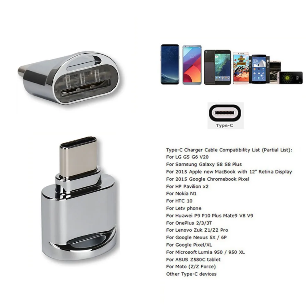  Корпус из цинкового сплава мини usb type c 3 0 USB OTG адаптер micro USB/SD/TF кард-ридер для Macbook мобильных телефонов чтения