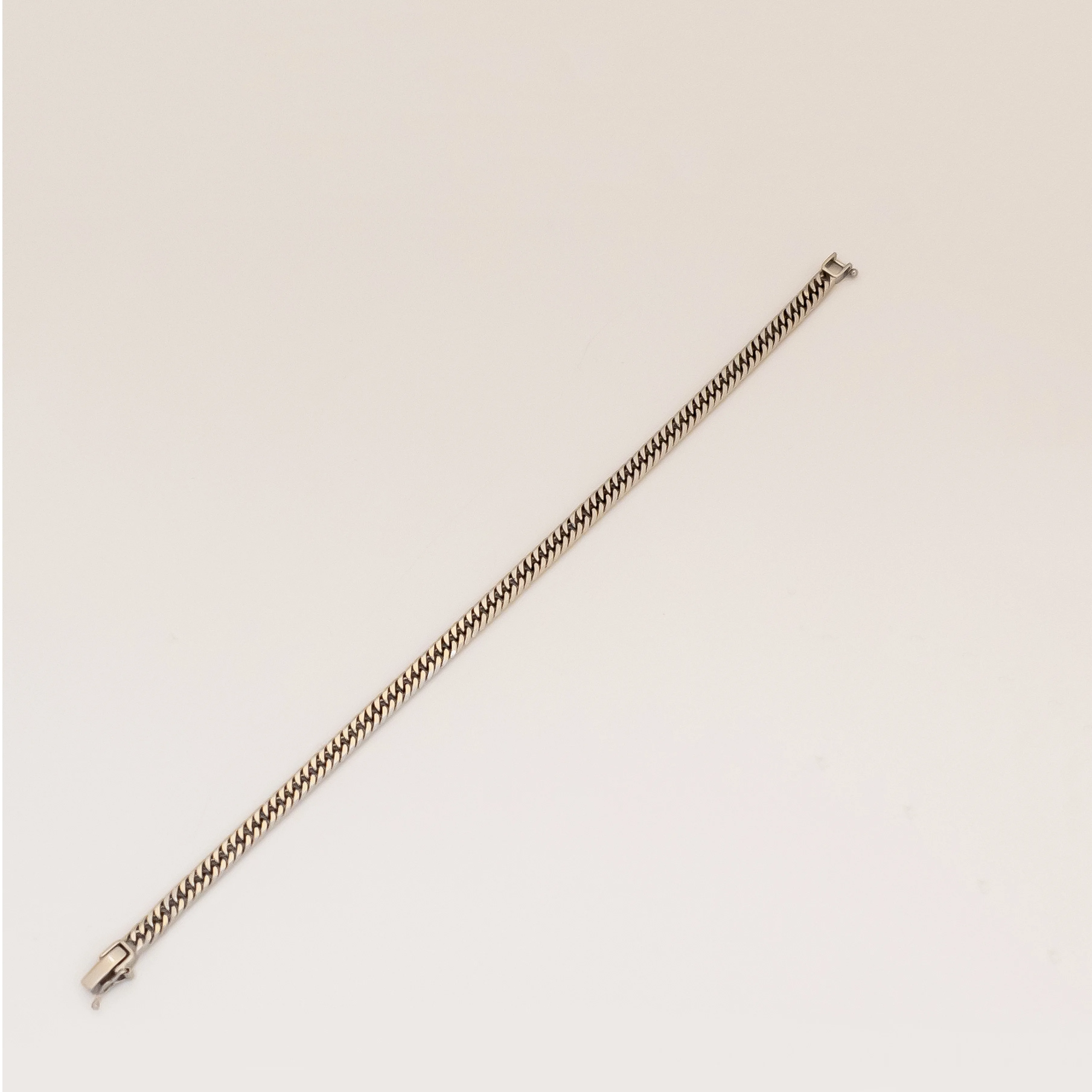 
Pt850 6 sides cut double curb chain women fine platinum chain jewelry 