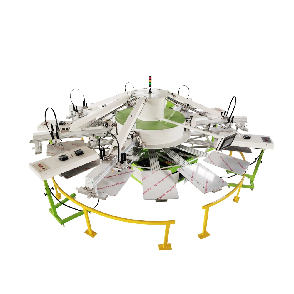 automatic t shirt screen printer for thickness picture printing 6 color 15 stations machine from china