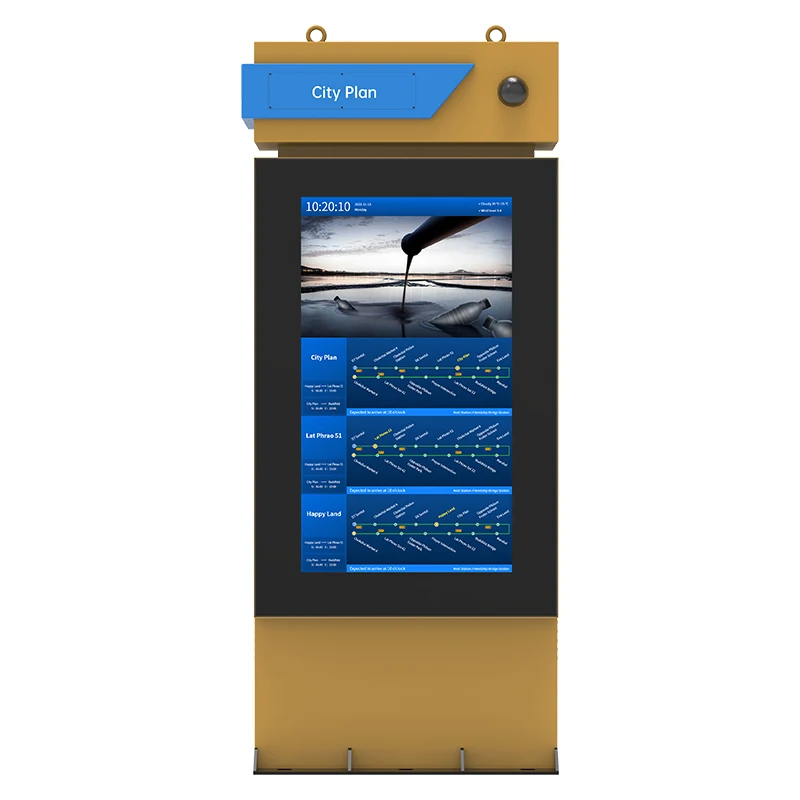 passenger information display for public transportation with LCD high definition image installed both indoor and outdoor