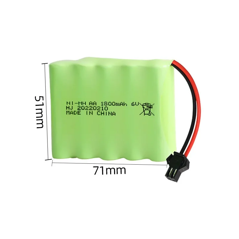 HS 6V 1800mAh Ni-MH Battery RC Stunt Car Truck Boat Toy Car Ni-MH Rechargeable Battery Pack