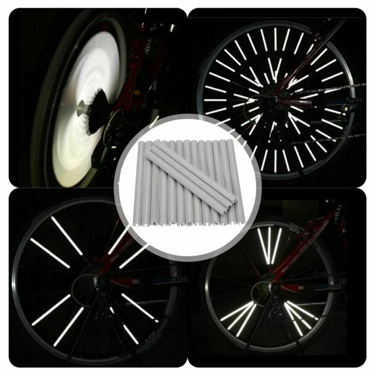 safety bike wheel reflector reflective spoke cover mount clip tube