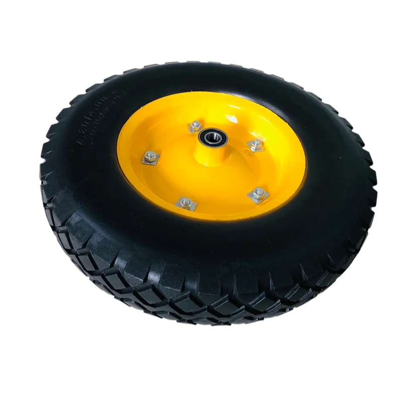Manufacpants Setsly 16*4.00-8 Solidsuits Pu Polyurethane Wheel for Hand Trolley Trolley Provided Metal Steel Hot Product 2023