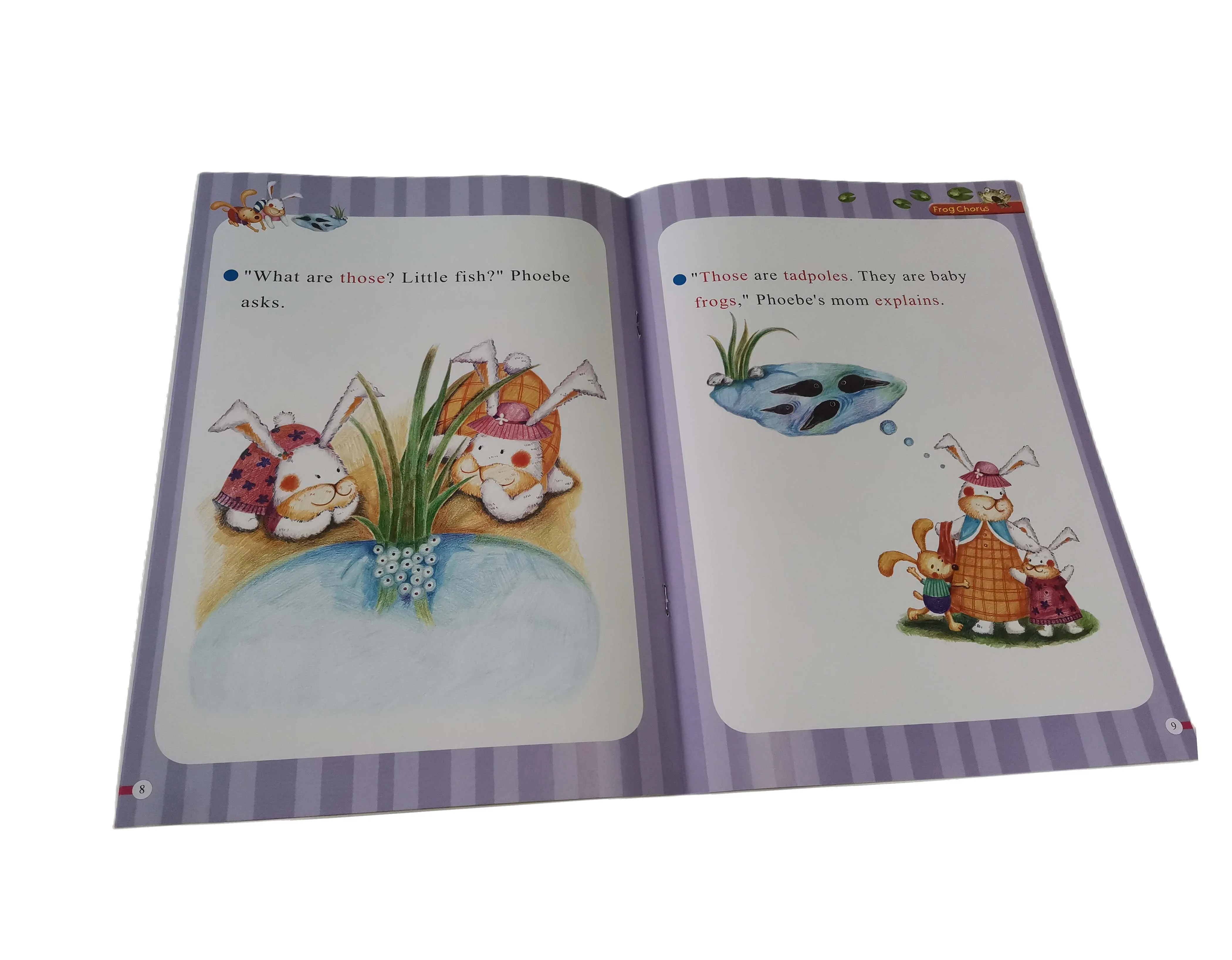 English children story book about natural life with kids talking pen