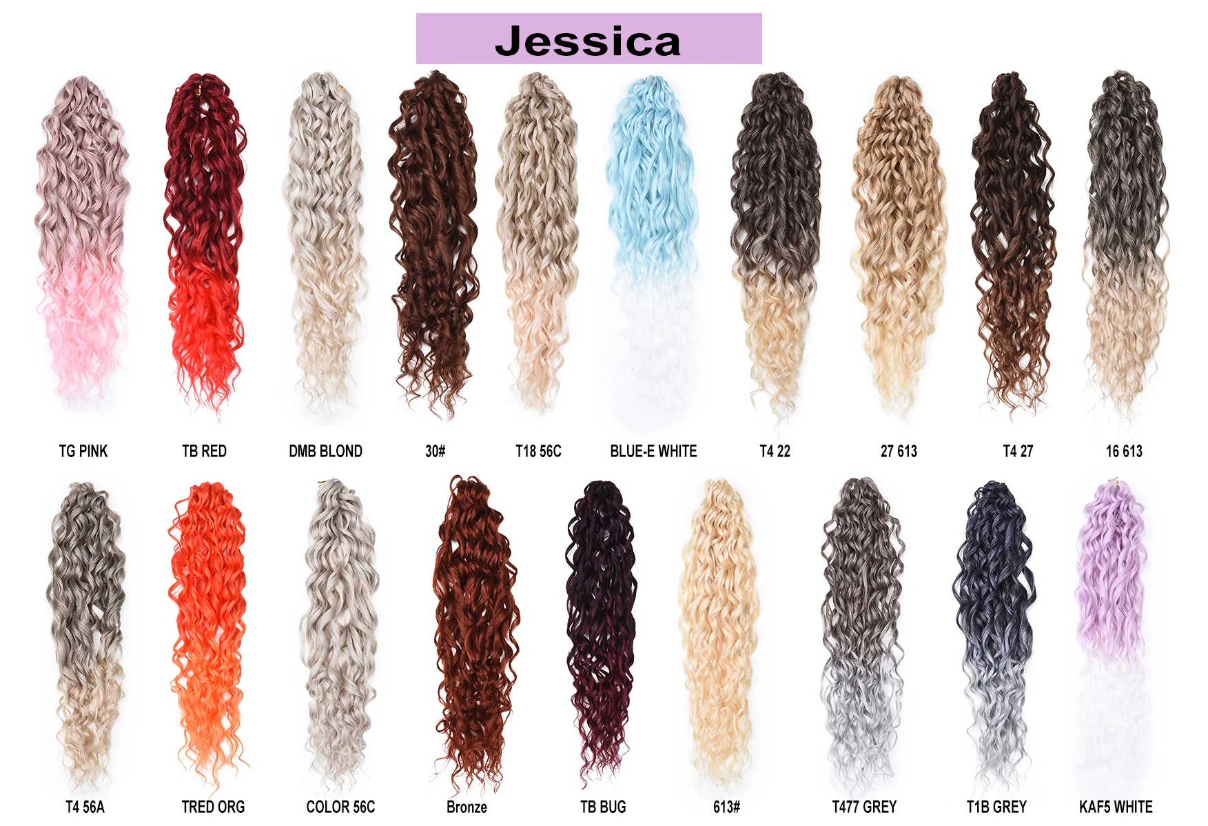 Jessica Ocean Water Wave Twist Crochet Hair Ombre Blonde Loose Deep Wave Braiding Hair Extension